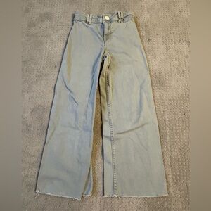 Girls green size 11-12 wide leg Zara Jeans.
